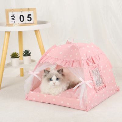 Niche pour chat rose