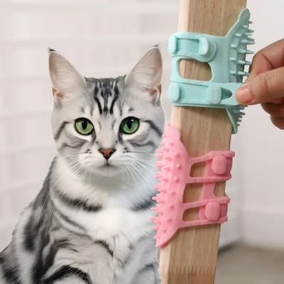 Brosse collante 2.0 pour chats, choux et animaux domestiques 4 en 1  universelle pour enlever les nœuds pour animaux domestiques, brosse collante  pour câlins et miaulements avec bouton de : : Animalerie